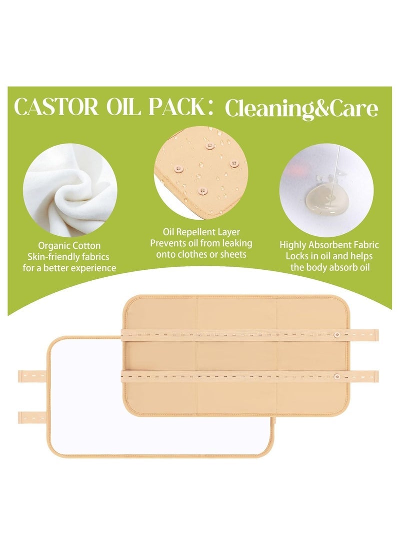 general 8pcs Castor Oil Packs, Reusable Castor Oil Organic Cotton Packs Liver Detox Insomnia and Inflammation Suitable for Neck Arms Waist Knees with Adjustable Elastic Strap - Image 4