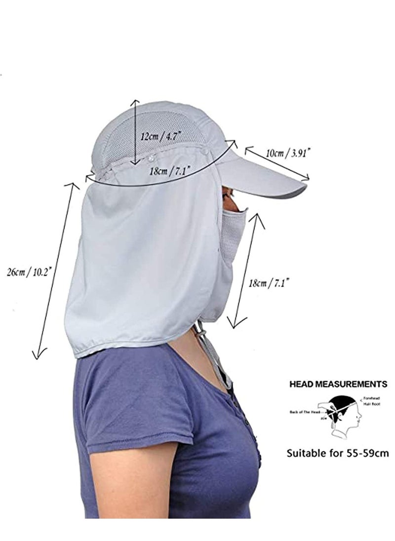 SYOSI Women Sun Hat UV Sun Protection Neck Flap Cap Summer Outdoor Sport Wide Brim Hat Free Sunscreen Sleeve for Women & Men  - Image 2