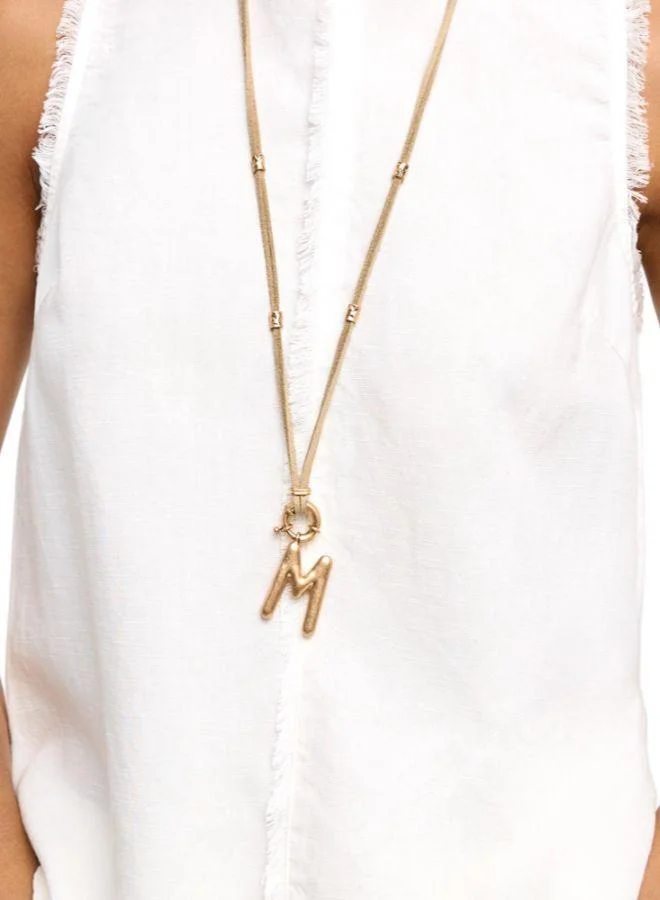 Parfois Beige Cord Necklace With Letter for Women | Best Price UAE