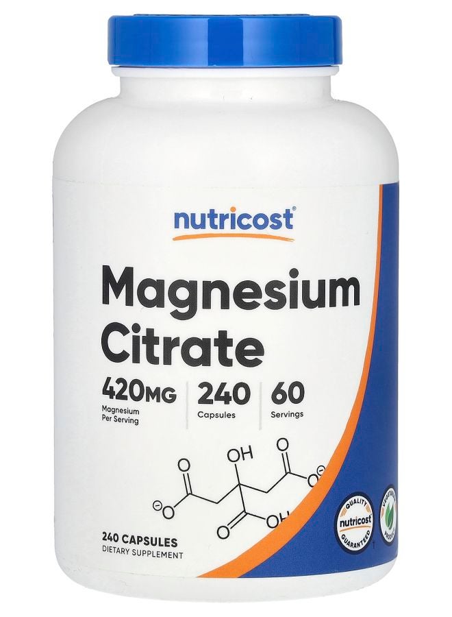 Magnesium Citrate 420 mg 240 Capsules (105 mg per Capsule)