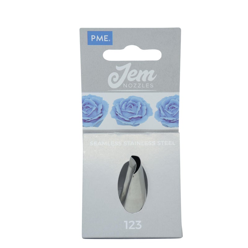 PME Jem Enterprises JEM Cake Decorating Tip 123 Large PetalRuffle Piping Nozzle Standard Silver