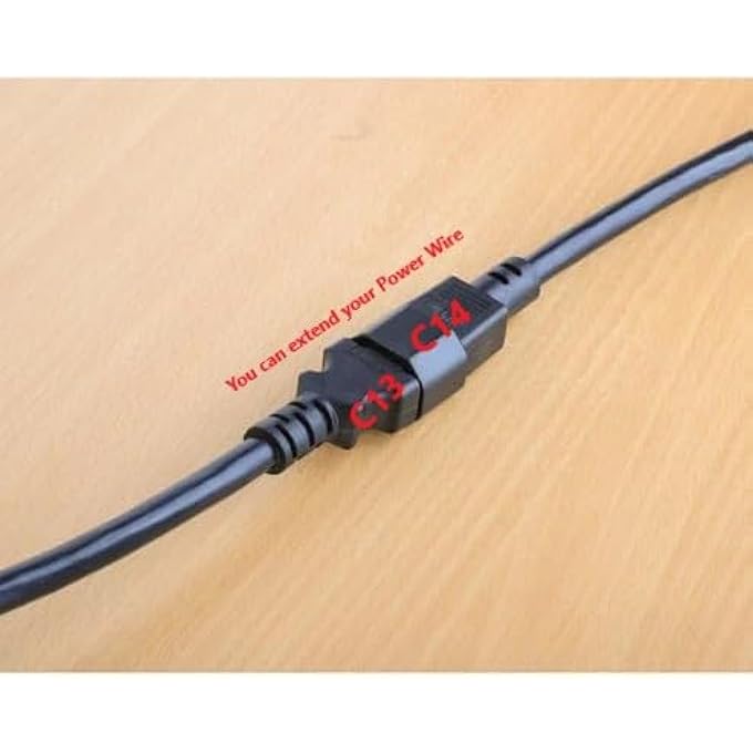 كابل تمديد طاقة C13 إلى C14، 1.8م-3X1.5مم، كابل طاقة عالمي- كابل طاقة ثقيل للكمبيوتر، الشاشة، الطابعة، الخادم PDU، UPS، معدات الشبكة-1PC- أسود - Image 2