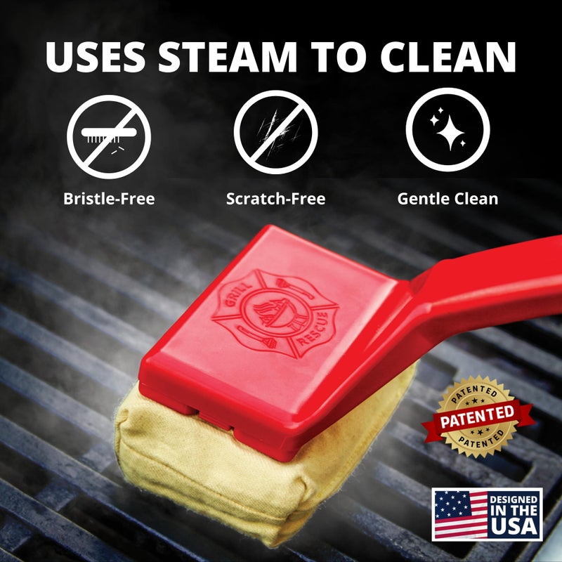 Grill Rescue BBQ Replaceable Cleaning Head, Bristle Free - Durable and Unique Grill Tools for Cast Iron or Stainless-Steel Grates, Barbecue Cleaner (Replaceable Head) - Image 3
