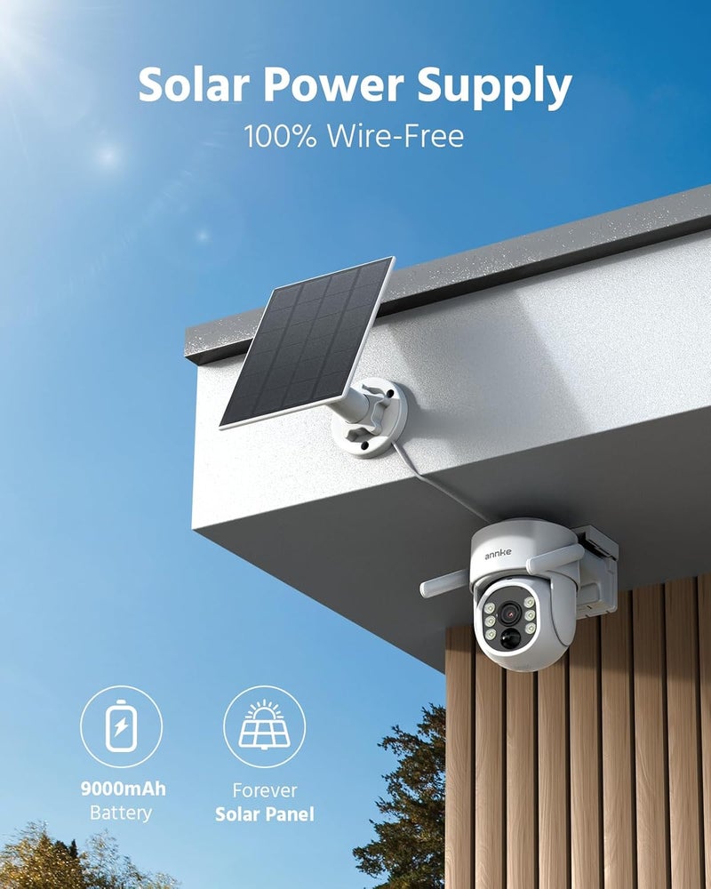 ANNKE 2.5K Wireless Security Camera Outdoor, 5MP 2-Cam Kit Solar Surveillance System, PIR Human Detection, 360° Pan&Tilt, Color Night Vision, 2.4&5G WiFi, Home Hub & 64GB Memory Card, Support Alexa - Image 3