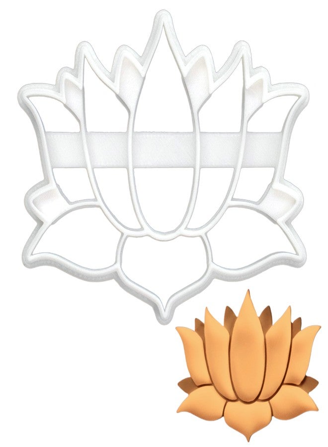 BAKERLOGY Lotus Flower Cookie Cutter - Detailed Biscuit Cutter Design for Baking and Crafts, ideal on fondant, dough, clay - Image 1
