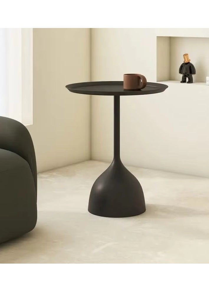 D&L - Coffee Table End Table Nordic Sofa Side Decorative Small Space Living Room Bedroom Patio Vintage Metal End Table Metal Iron Outdoor Round Table Weather Resistant Anti-Rust Outdoor 40*60Cm Black - Image 1