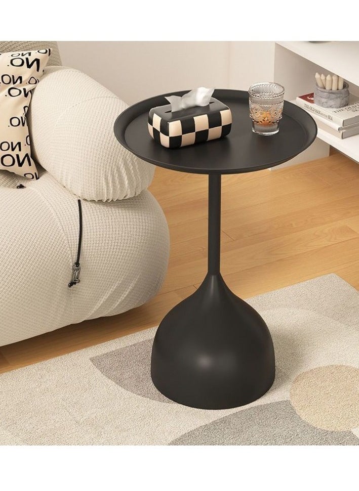 D&L - Coffee Table End Table Nordic Sofa Side Decorative Small Space Living Room Bedroom Patio Vintage Metal End Table Metal Iron Outdoor Round Table Weather Resistant Anti-Rust Outdoor 40*60Cm Black - Image 1