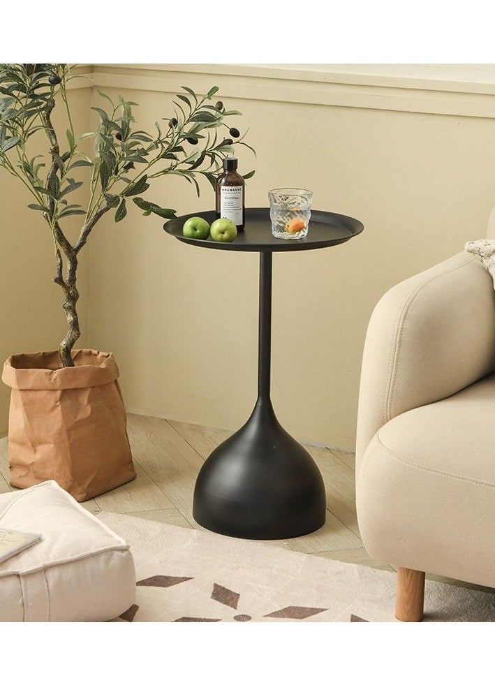 D&L - Coffee Table End Table Nordic Sofa Side Decorative Small Space Living Room Bedroom Patio Vintage Metal End Table Metal Iron Outdoor Round Table Weather Resistant Anti-Rust Outdoor 40*60Cm Black - Image 1