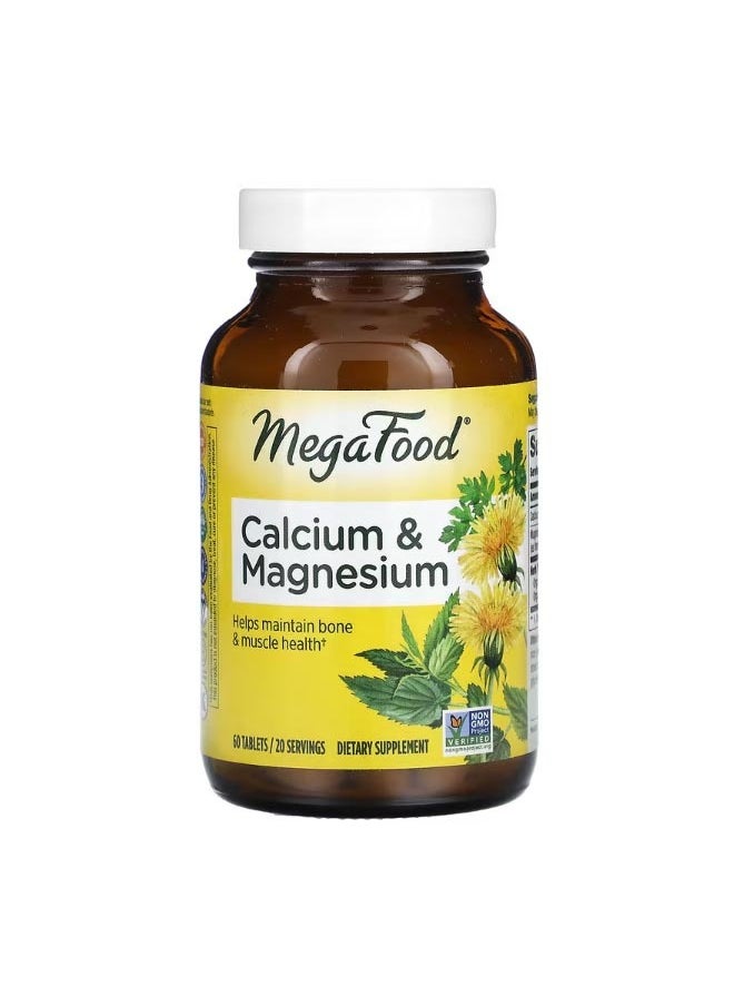 MegaFood Calcium and Magnesium  60 Tablets  - Image 1