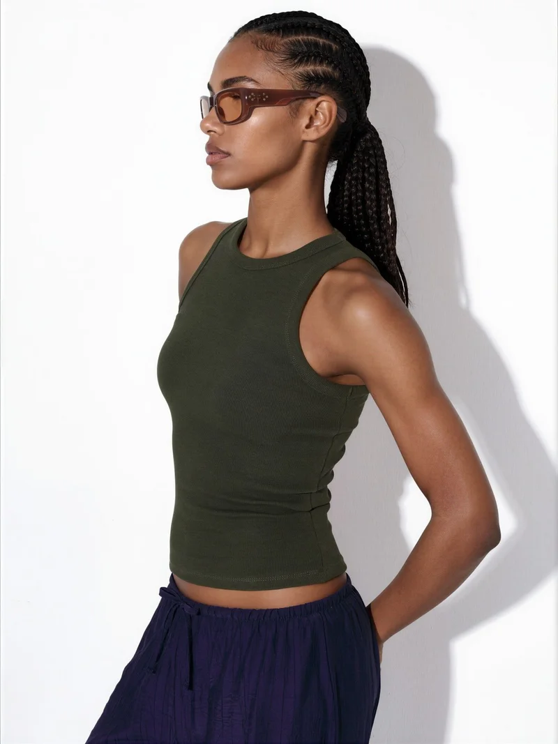 Busem BUSEM Ribbed Cotton-Blend Tank Top