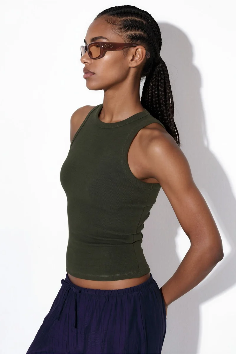 Busem BUSEM Ribbed Cotton-Blend Tank Top