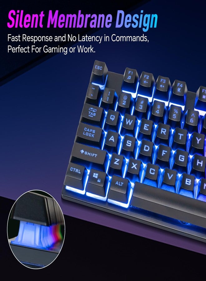 CHONCHOW Gaming Keyboard, Full Size Wired Computer Keyboard with Anti-Ghosting and Multimedia Keys, LED Backlit Light Up Keyboard for PC Mac Laptop Desktop, Gaming or Office - Image 5