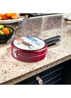 Bister Stripy Classy Round Omelette Aluminium Layered with Tefloan Coating, 24cm , Drak Red Color  - Image 2