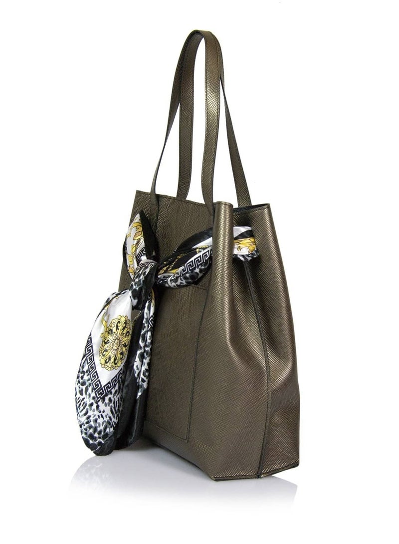 Tote Handbag with Scarf  - Image 3