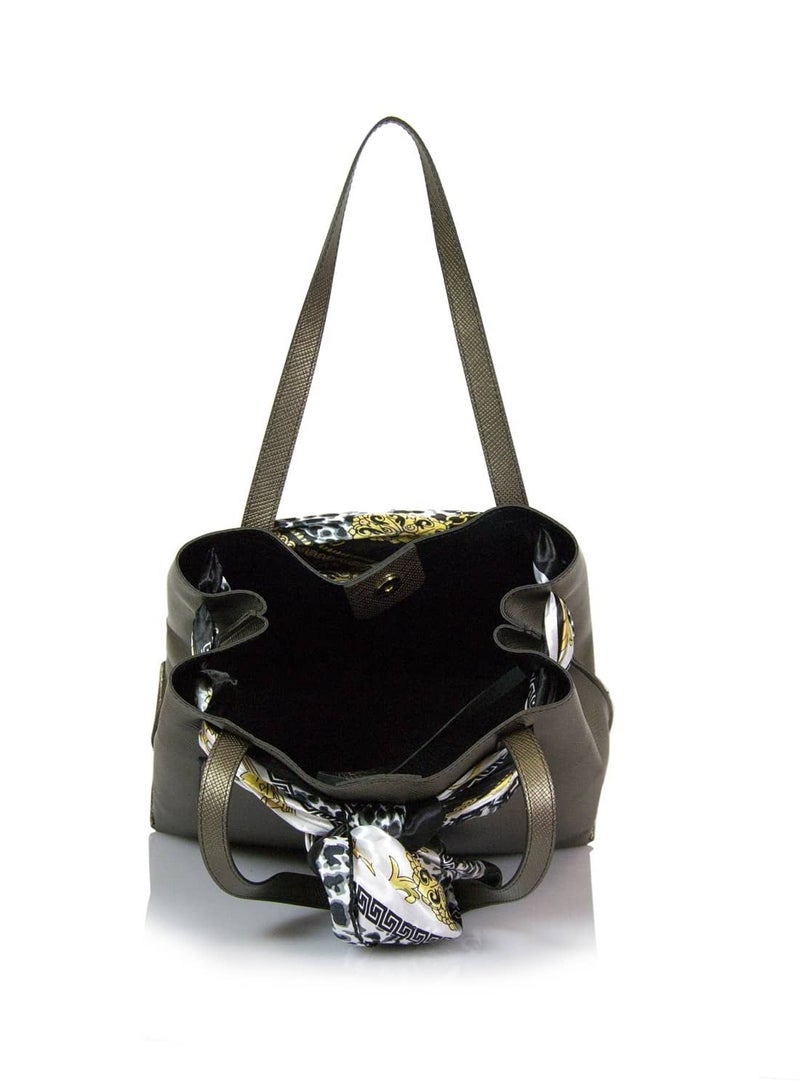 Tote Handbag with Scarf  - Image 4
