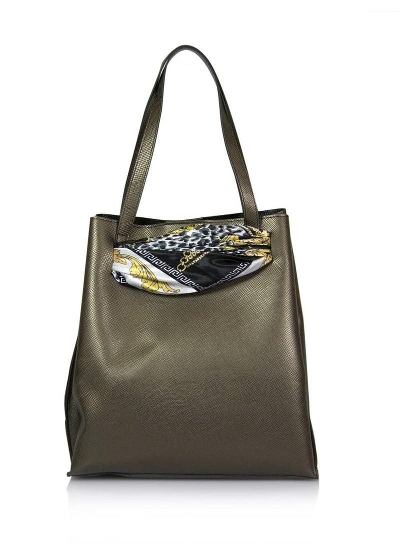 Tote Handbag with Scarf  - Image 2