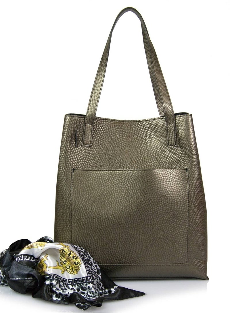 Tote Handbag with Scarf  - Image 5