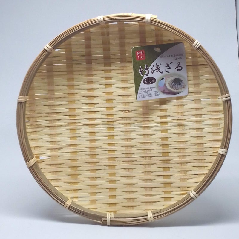 Daiso Japan Bamboo Round Zaru BasketColander For Soba Udon and Noodles 83inc21cm08inc2cm