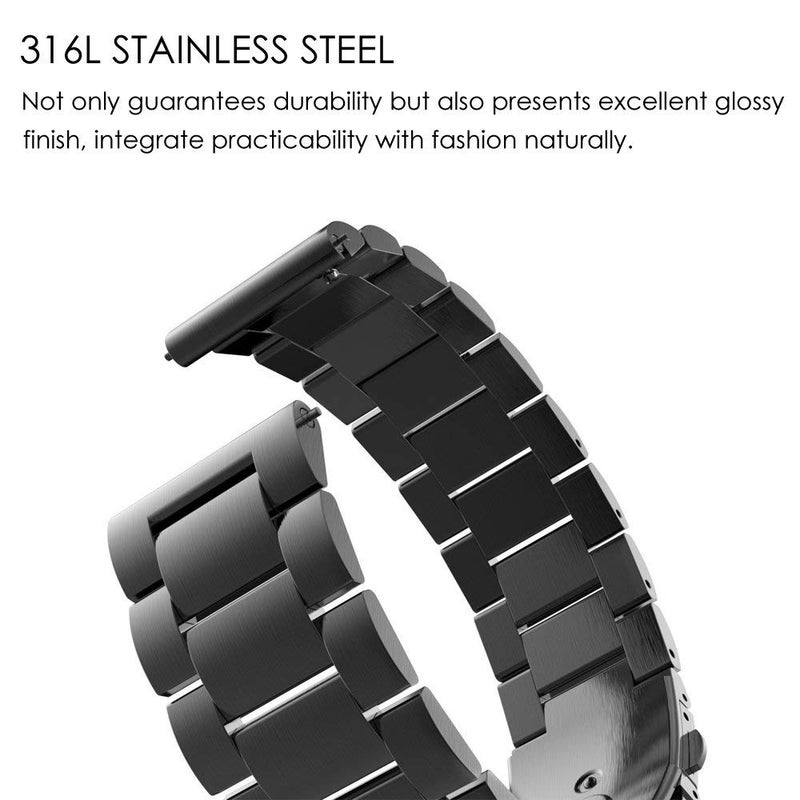 FINTIE Metal Band Compatible with Garmin Vivoactive 4 45mm, Garmin Venu 3, Venu 2 45mm, Forerunner 255 46mm, 22mm Quick Release Stainless Steel Metal Strap Accessories, Black - Image 5