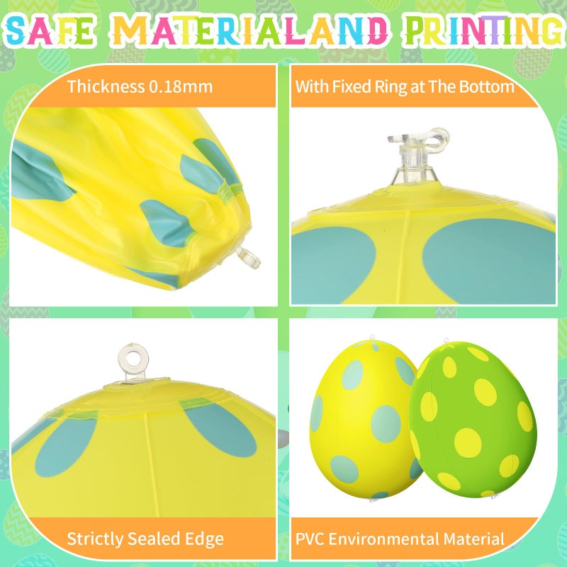Simgoing 12 Pcs Easter Inflatable Decorations Easter Egg Inflatables Outdoor Decorations Colorful Eggs Decor for Ornament Yard Lawn Garden Holiday Party Indoor Outdoor Decor, 15 Inch (Pastel) - Image 4
