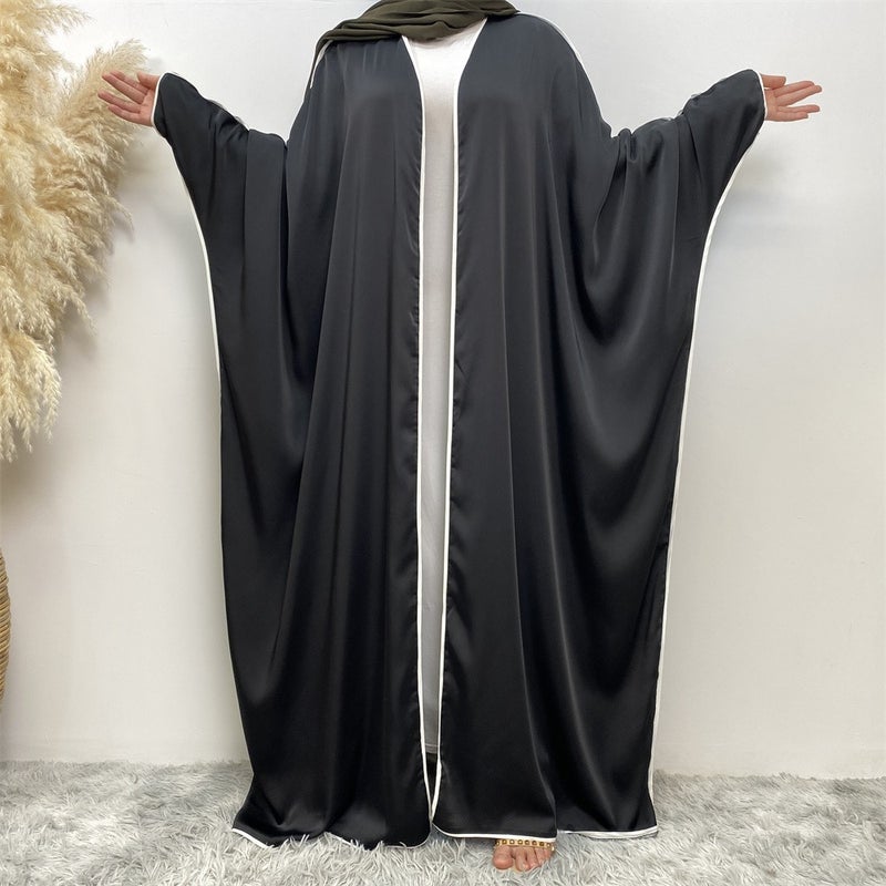 monica fashion Simple Satin Bat-Sleeve Cardigan - Image 1