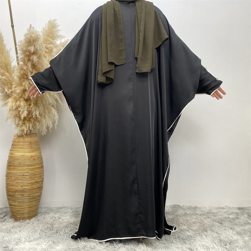 monica fashion Simple Satin Bat-Sleeve Cardigan - Image 2