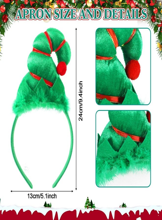 Toulite مجموعة تولايت المكونة من 36 قطعة من مآزر وأطواق رأس الجان لعيد الميلاد، أغطية رأس تنكرية للجان لحفلات عيد الميلاد (أحمر وأخضر، 28.4 × 21.3 بوصة) - Image 3