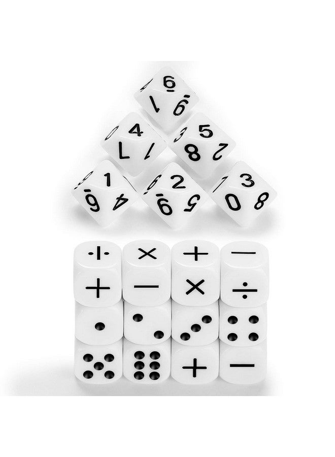 Gejoy Gejoy 18 Pieces Teaching Dice Set, Include Math Operation, Number and Dot Dice for Math Teaching School Classroom Supplies - Image 1