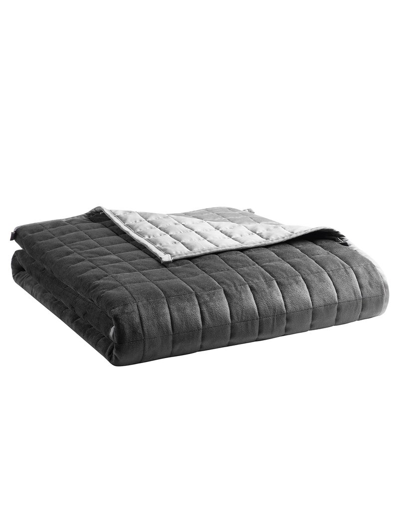 YnM Cooling Weighted Blanket OekoTex Certified Material with Premium Glass Beads Gradient Dark Grey 48x72 15lbs Suit for One Person140lb Use on TwinFull Bed