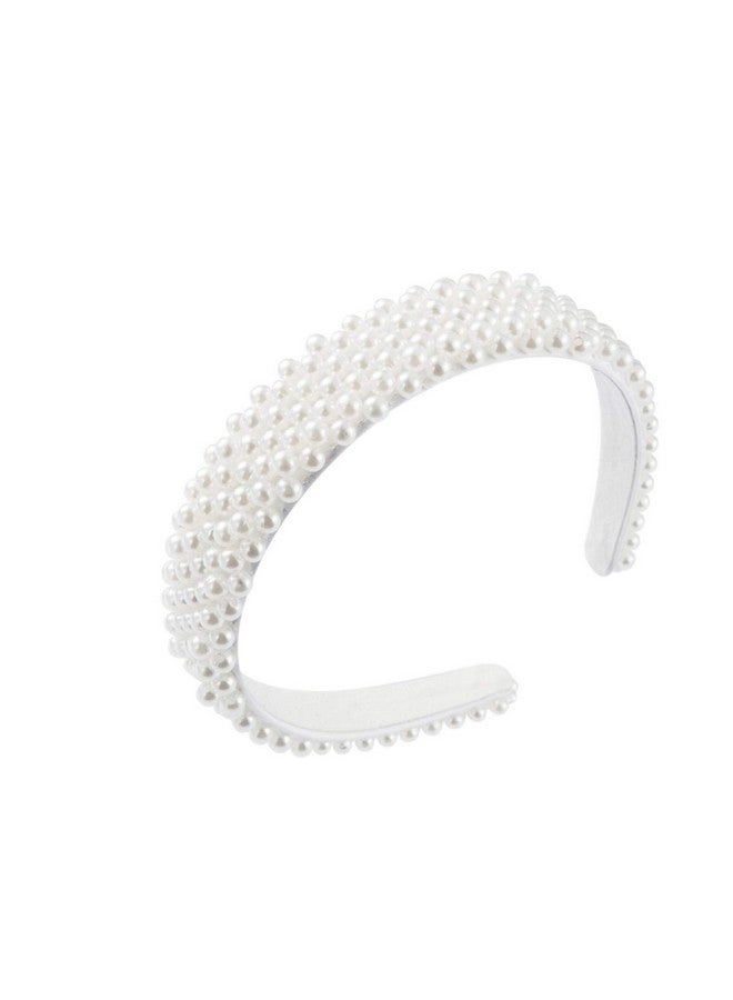 NKG Pearl Headbands For Girls And Women Plastic Wide Hair Hoop Band Embellish With Bling String Beads Fashion Gift For Children'S Day Graduation Ceremony Prom Party Casual Dress - Image 2