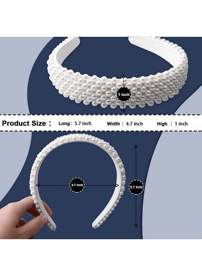 NKG Pearl Headbands For Girls And Women Plastic Wide Hair Hoop Band Embellish With Bling String Beads Fashion Gift For Children'S Day Graduation Ceremony Prom Party Casual Dress - Image 3