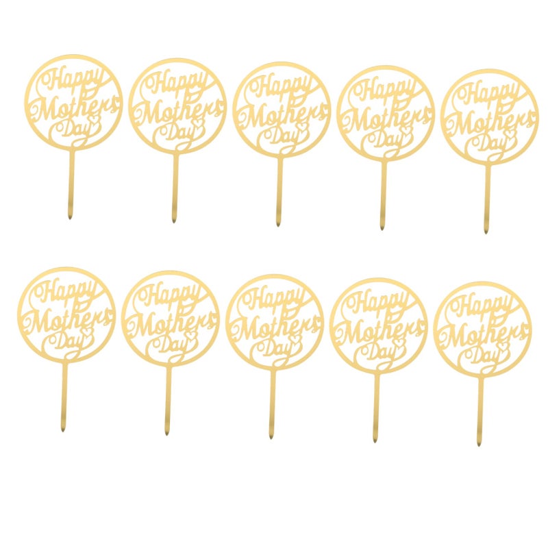 Food Safe Acrylic Cupcake Toppers For Mothers Day Cake Decorations 10 Pieces - Image 2