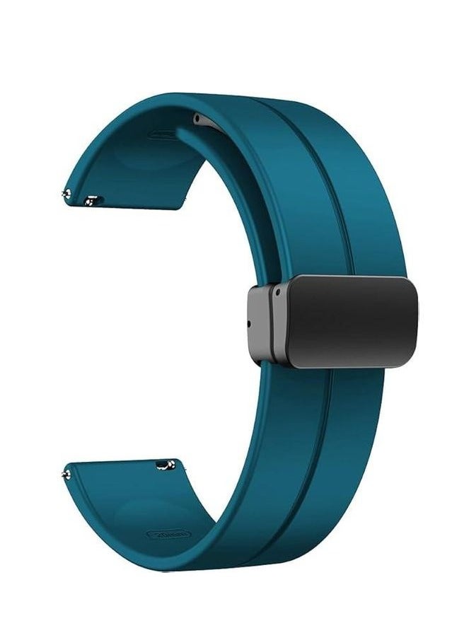 22mm Magnetic Buckle Silicone Watch Band Compatible with 22 mm Strap for CMF Watch Pro/CMF Watch Pro 2 - (Only Strap) Turquoise - Image 1