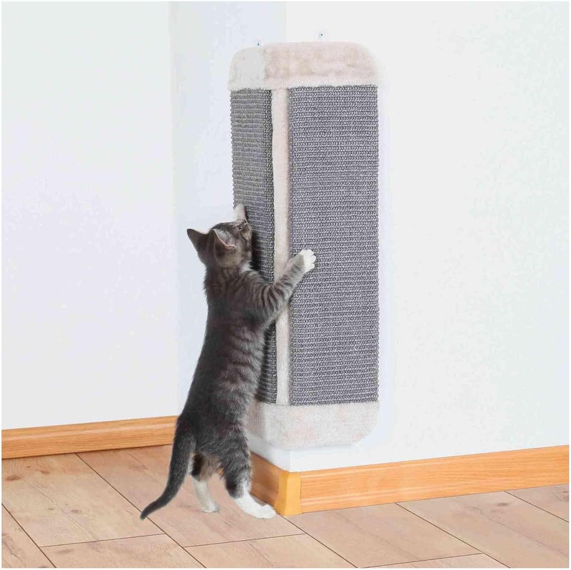 TRIXIE Wall Mount Scratching Board for Healthy Clawing Vertical Scratching Pad for Corners SpaceSaving Cat Scratcher Gray - Image 3