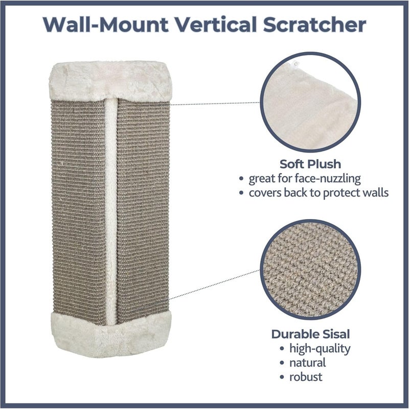 TRIXIE Wall Mount Scratching Board for Healthy Clawing Vertical Scratching Pad for Corners SpaceSaving Cat Scratcher Gray - Image 5