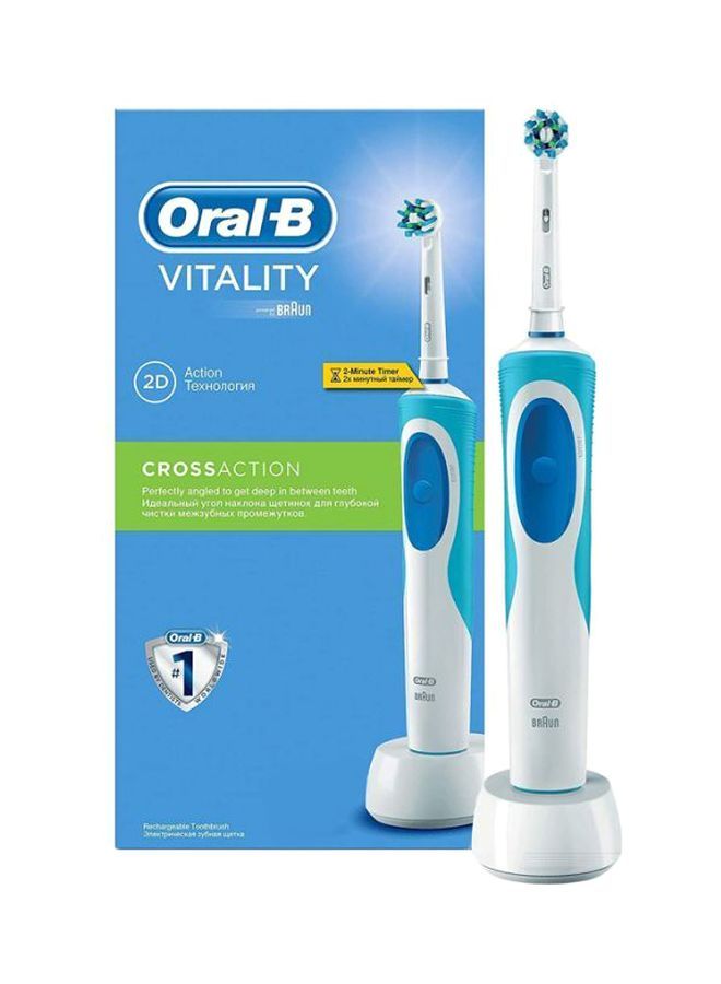 NIBEMINENT Vitality 2D Cross Action Power Toothbrush White/Blue - Image 2