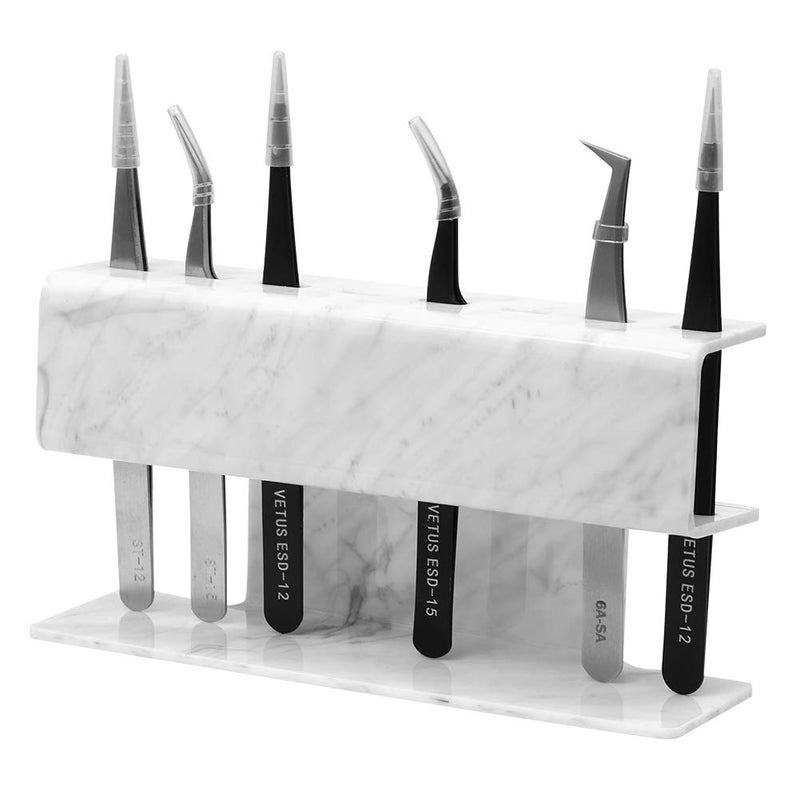 GEMERRY Lash Extension Supplies Tweezer Holder Stand GEMERRY Eyelash Extension Supplies Accessories Tools Acrylic Display Storage 8 Pcs Tweezers Shelf Holder (Marbling) - Image 1