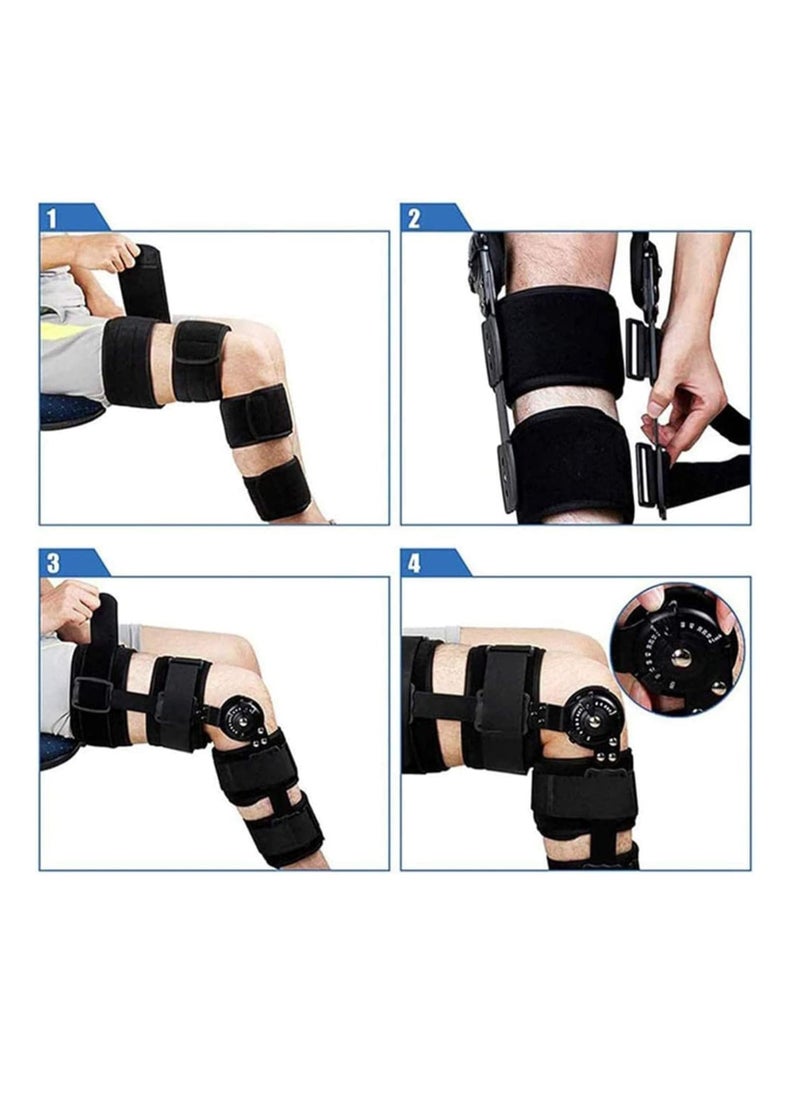 M MIAOYAN - Knee Immobilizer Brace, Adjustable Postoperative Hinge Full Leg Knee Brace, Leg Stabilizer, Knee Brace Fixator, Ligament Knee Brace for Arthritis Osteoarthritis, Postoperative Immobilization - Image 1