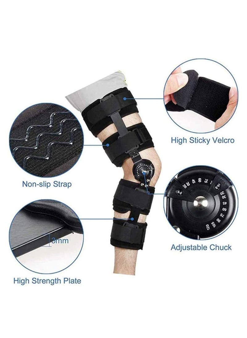 M MIAOYAN - Knee Immobilizer Brace, Adjustable Postoperative Hinge Full Leg Knee Brace, Leg Stabilizer, Knee Brace Fixator, Ligament Knee Brace for Arthritis Osteoarthritis, Postoperative Immobilization - Image 1