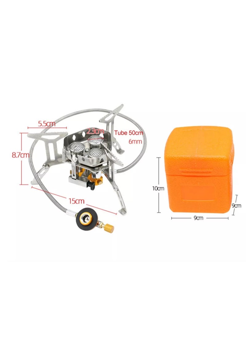 MOCOM Portable Gas Stove Ultimate Outdoor Portable Three Core Furnace 1/3 Burners Camp Gas Stove  - Image 2