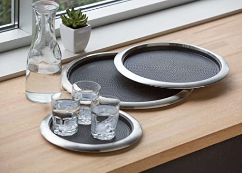 Service Ideas TR1412RI Tray with Removable Insert, 12" Round, Stainless Steel - Image 5