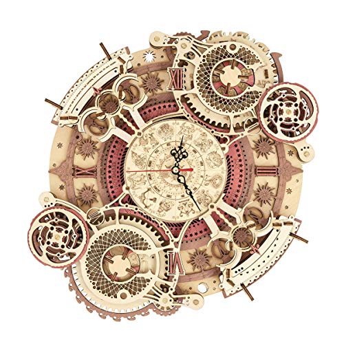 ROKR 3D Wooden Puzzle Clock Model 12 DIY 168 PCS Mechanical Model Kit Toys Home Decor Elegant Gifts for TeensAdults - Image 1