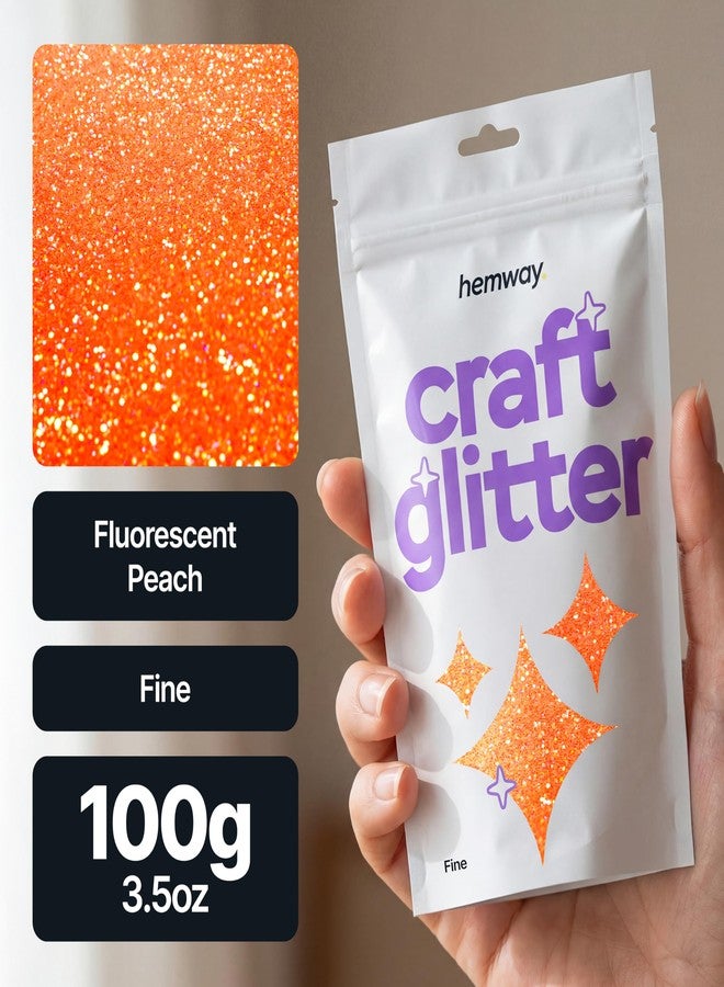 Hemway Craft Glitter Fluorescent Peach 100g Fine Glitter for Crafts, Resin, Epoxy, Tumbler, Art, Candle, Decorations, Crafting Supplies - Image 2