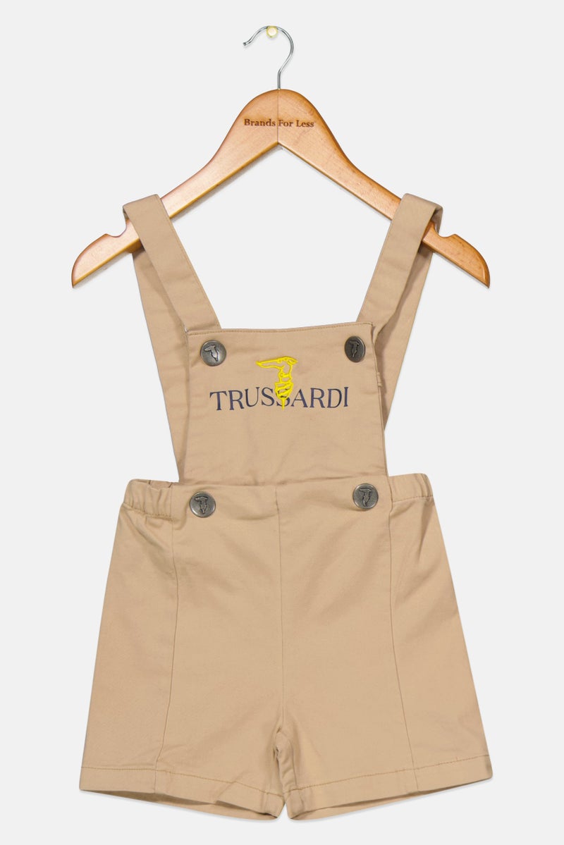 Trussardi Junior Toddlers Boy Brand Logo Sleeveless Romper, Tan  - Image 1