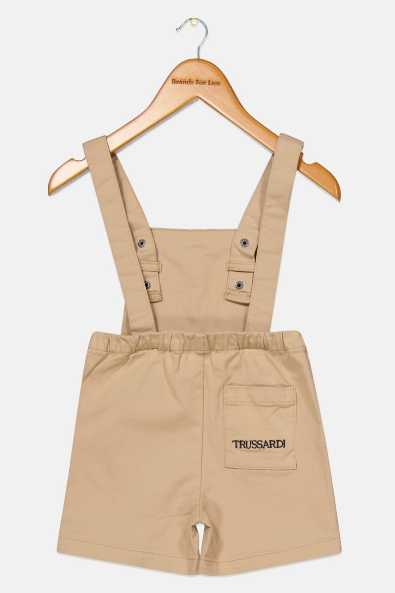 Trussardi Junior Toddlers Boy Brand Logo Sleeveless Romper, Tan  - Image 2