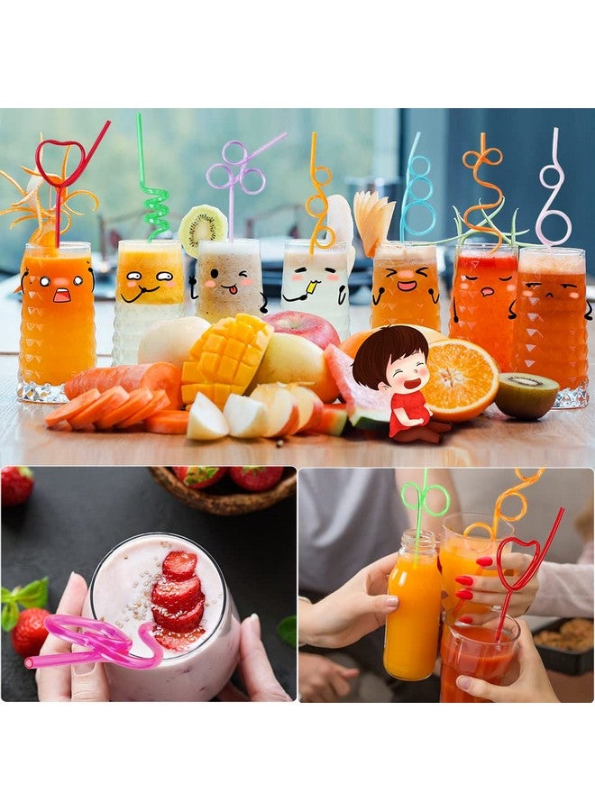 CVNDKN 24 Pcs Silly Crazy Straws for Kids &Adults,Reusable Plastic Loop Curly Crazy Drinking Straws for Classroom Activities Valentines Day Gift Christmas Birthday Wedding Party Supplies Decoration - Image 3