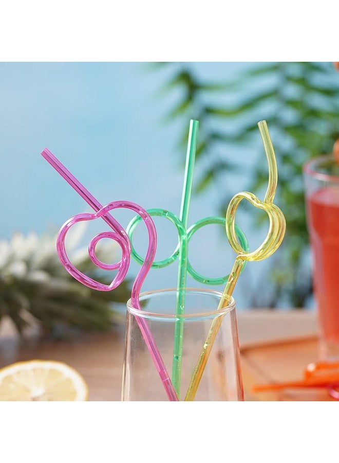 CVNDKN 24 Pcs Silly Crazy Straws for Kids &Adults,Reusable Plastic Loop Curly Crazy Drinking Straws for Classroom Activities Valentines Day Gift Christmas Birthday Wedding Party Supplies Decoration - Image 2