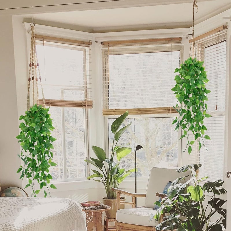 karoro Artificial Hanging Plant, 2 PACK Fake Ivy Hanging Garlands for Wedding Home Garden Wall Decoration, Hanging Baskets, Wedding Garland - Image 2