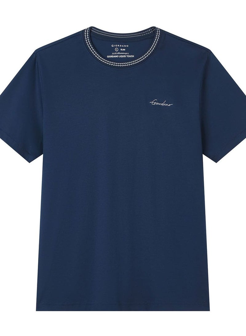 GIORDANO Men's Slim Fit Liquid Touch Cotton Tee - Image 3