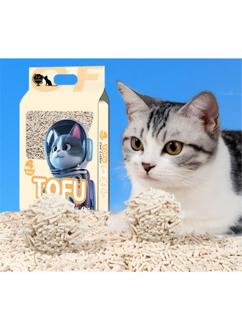 3 Pack Tofu Cat Litter, Flushable Clumping Cat Litter 100% Natural Bentonite, Scented Ultra Absorbent Bentonite Kitty Litter, Low Dust, Fresh Scented, Odor Control (3Pack × 6L, Original Flavor) - Image 3
